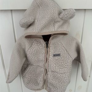 Columbia Kids Teddy Jacket cream Full Zip Hooded Bear Ears Outerwear 6-12 mo